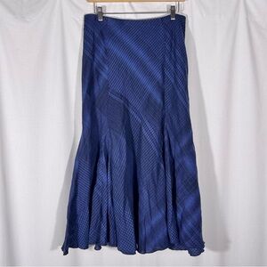 J. Jill Blue Plaid Linen Flowy Maxi Skirt